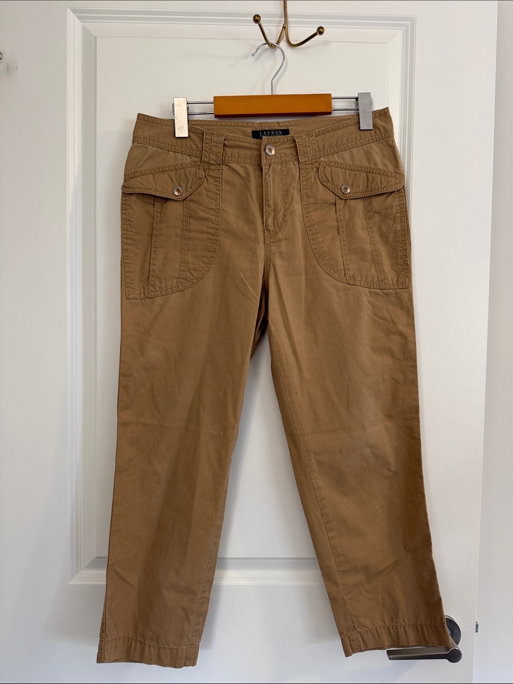 Ralph Lauren Petite Tan Cotton Capri Pants